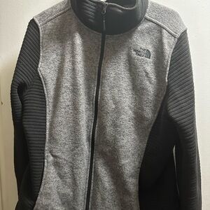 The North Face Gray and Black Jacket - some rips - wear